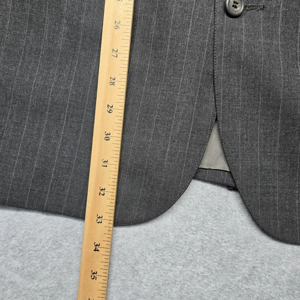 Polo University‎ Club Ralph Lauren Blazer Mens Gray Pinstripe Jacket USA Made